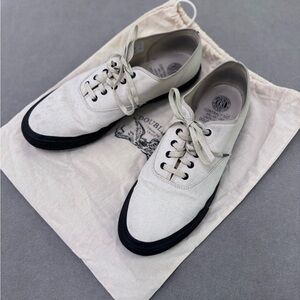 Ralph Lauren RRL Double RL White New Norfolk Cotton Canvas Sneakers. Size 12